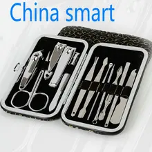 2017 hot Stone Pattern Case+12 in 1 pcs Nail Clipper Kit Nail Care Set Pedicure Scissor Tweezer Knife Ear pick Utility Manicure