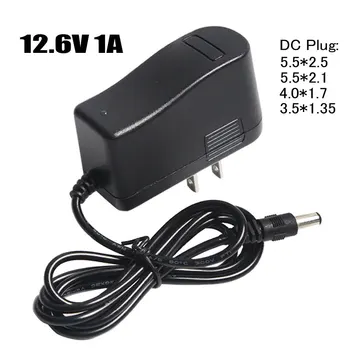 

12.6V 1A Lithium Battery Charger 18650 Battery Pack US EU Plug Charger With DC Plug 5.5*2.1/5.5*2.5/4.0*1.7/3.5*1.35mm