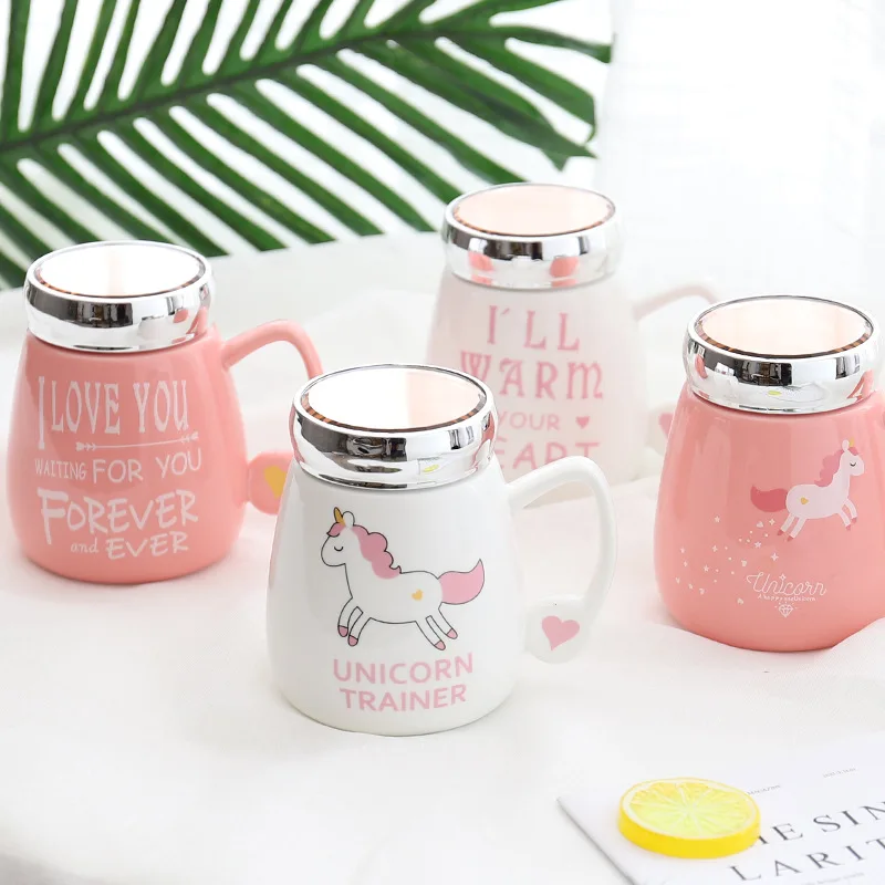 

Cute Unicorn Mug Enamel Mugs Travel Coffee Mug Ceramic Coffe Cups Coffee Cup Travel Tazas De Ceramica Creativas Bottle