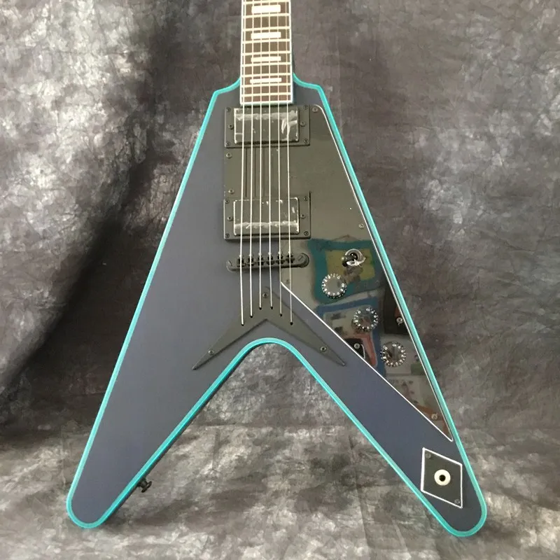 

Factory custom matte unusual shape fly V electric guitar, mahogany fingerboard, available for customization. free shipping