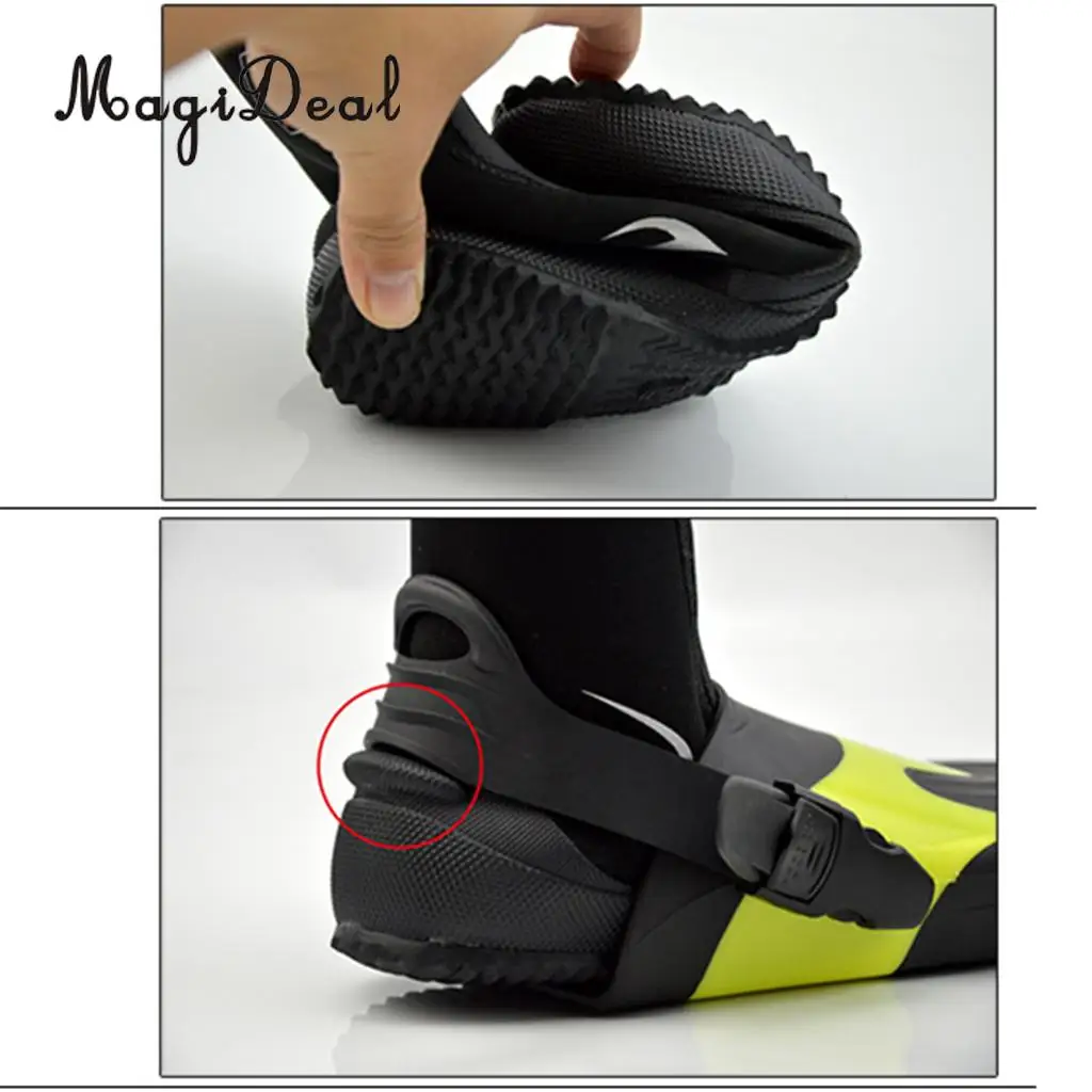 MagiDeal Unisex 5mm Premium Neoprene Hi Top Wetsuits Zipper Boot Diving Boots Water Sports Snorkeling Booties Shoes Black