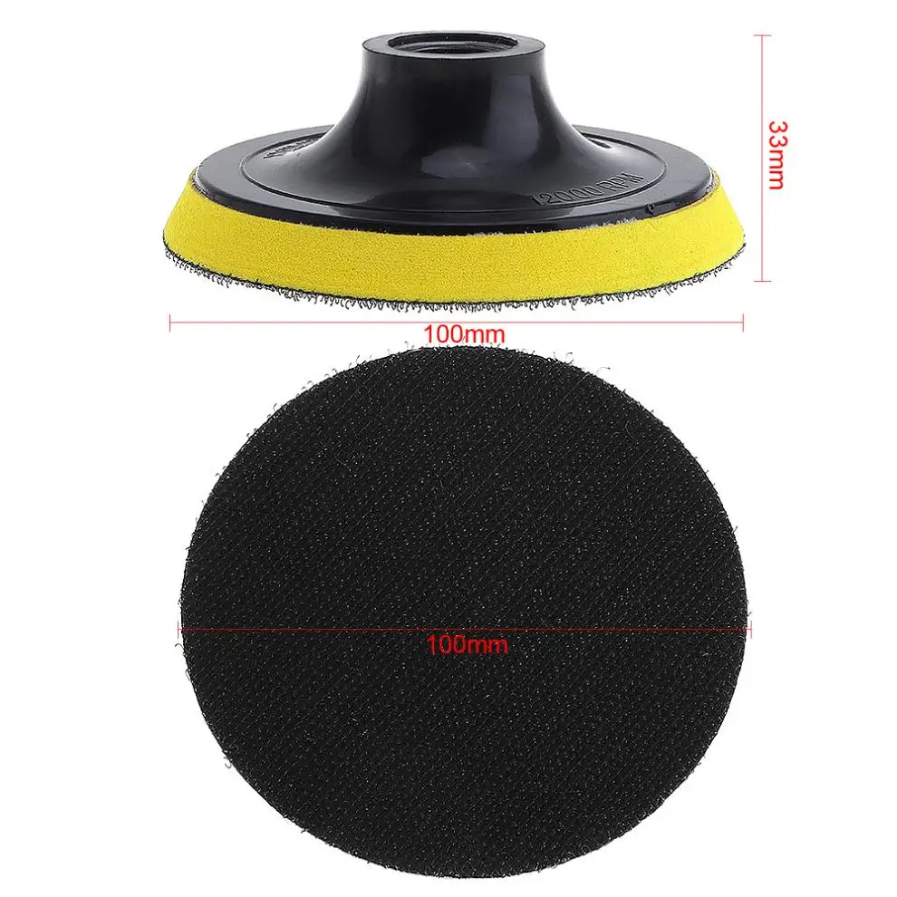 

4 Inch Yellow Electric Suction Pad Self-adhesive Sandpaper Disc with Threaded Hole for Automotive / Metal Polishing