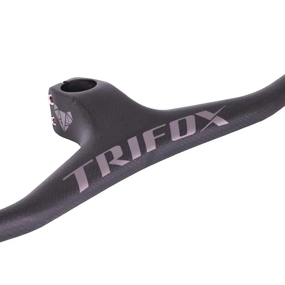 TRIFOX карбоновые MTB велосипедные рули и стволовые интегрированные 28,6 мм, 600-800 мм, углеродные рули для горных велосипедов - Цвет: GRAY