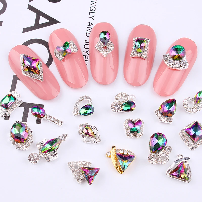 

Nail Charm Alloy AB Side Rhinestones (100pcs) 3D Shiny Crystal Diamond Jewelry For DIY Nail Art Tools Nail Rhinestones JC197-216