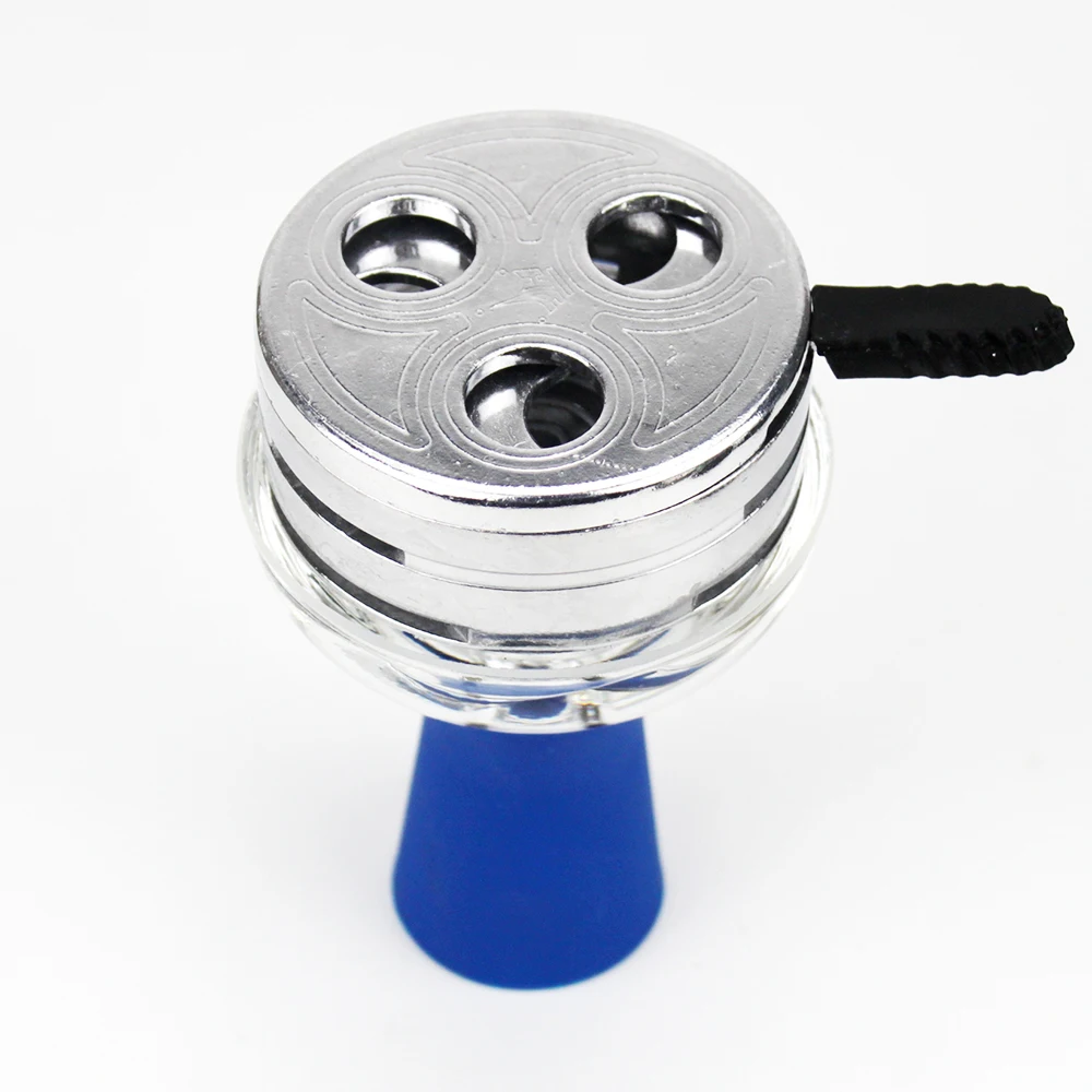 

High-temperature Resistant Silicone Glass Shisha Bowl with Charcoal Holder Sheesha Narguile Chich Hookah Bowl Head Accessories