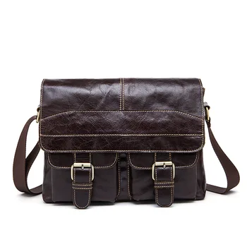 

New and unique special men's bag leather bag type men's shoulder bag cool cool motorcycle double pocket Messenger bags