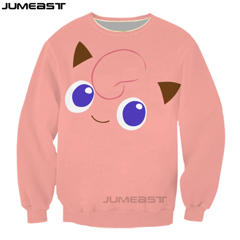 

Jumeast Brand Men/Women 3D Printed Sweatshirt Jigglypuff Long Sleeve T Shirt Sport Pullover Spring Tops Tees