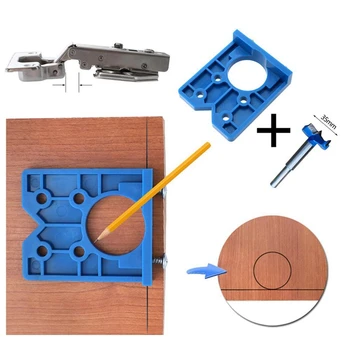 

Drill Bits Set for Hinge with Concealed Hinge Boring Jig 2Pcs Wood Cutter Carpenter Woodworking Diy Tools