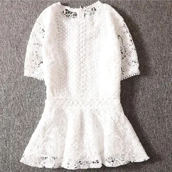 

Lace shirt women summer 2020 new fashion hollow out flower lace short-sleeved doll blouse tops