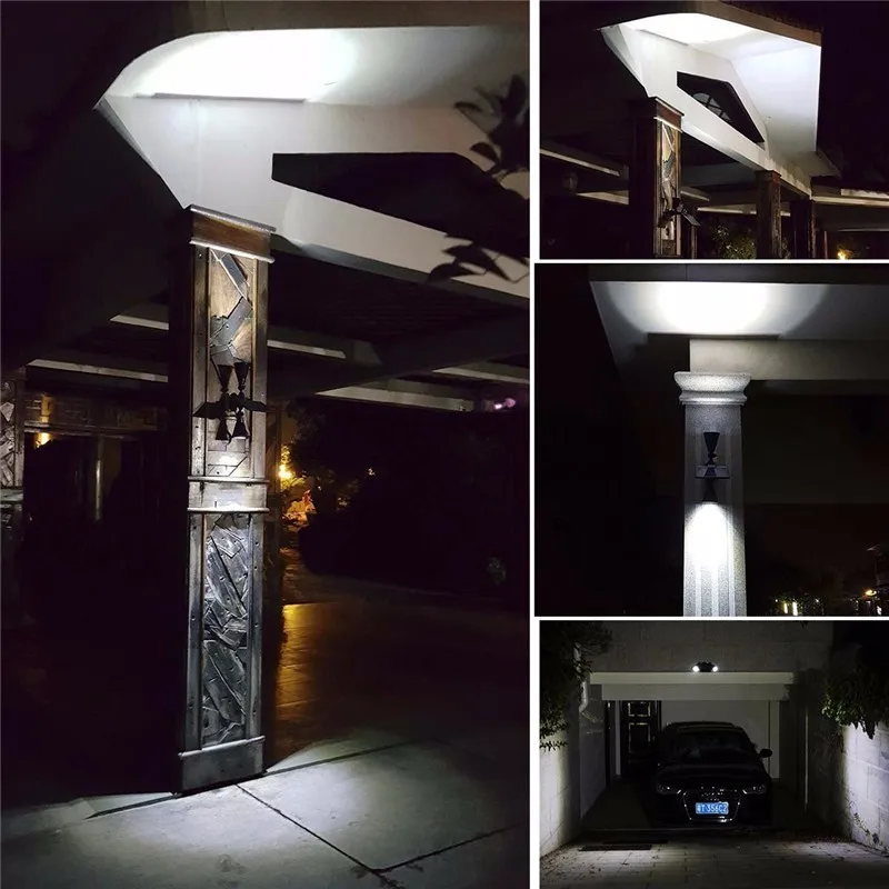 Solar Powered Lights with Motion Sensor Lamp Dual Head Spotlight Led Solar Lamps 14LEDs Wall Light for Yard Garden Auto OnOFF (27)