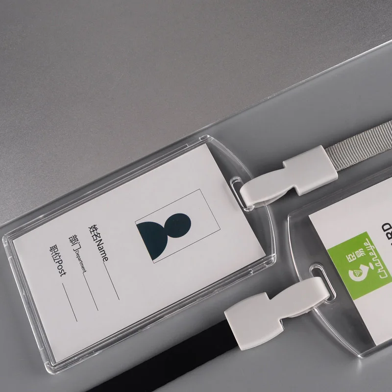Acrylic ID Card Holder Clear Vertical or horizontal style for Office ID
