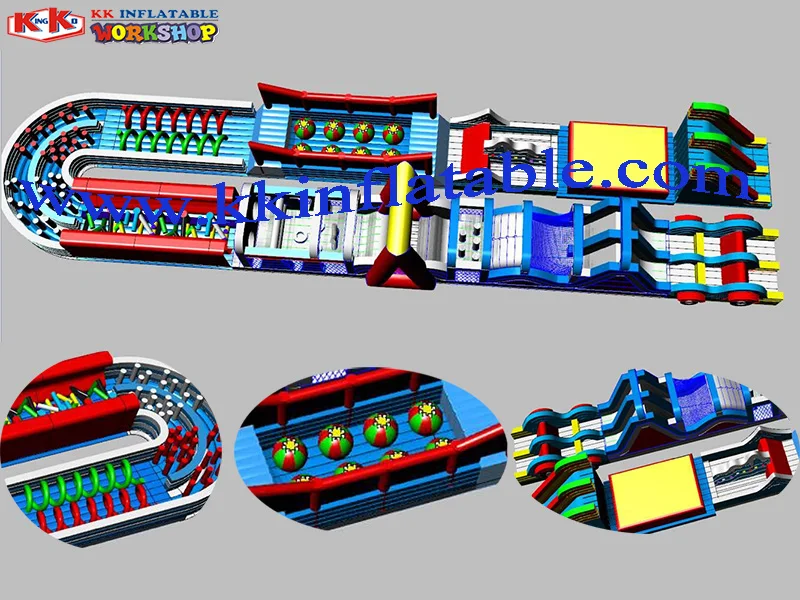 0,55 мм ПВХ спортивные игры на улице надувные земли Приключения сухой препятствия для взрослых