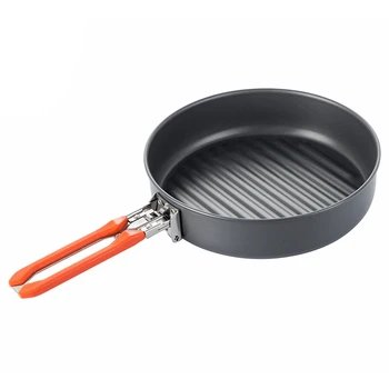 

Outdoor Camping Hiking Pinic Portable Hard Aluminium Alloy 0.9L Frying Pan Foldable Handle Outdoor Picnic Tableware
