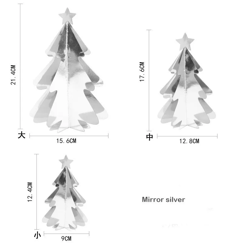 3pcs3D блеск новогодняя елка капля крови подвеска с героем аниме стол центральные Новогодние украшения вечерние поставки витрину - Цвет: Mirror silver