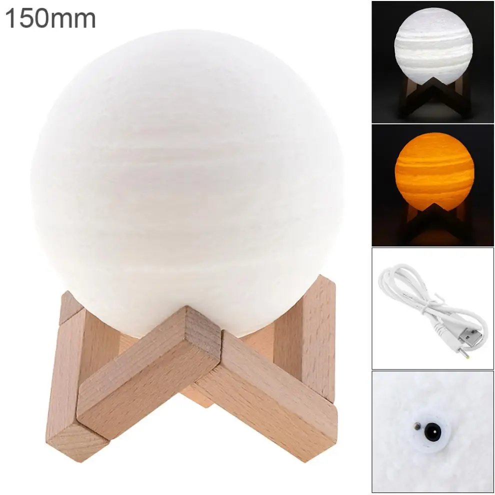 

Moon lamp 3D print night light Rechargeable 2 Color Tap Control Lamp Night Lights Adjust Brightness for Creative Gift Home Decor