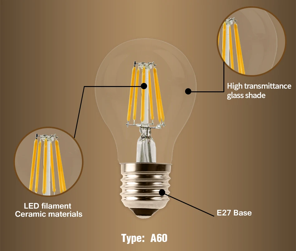 LED Filament Bulb 220V Candle Light Home Decor