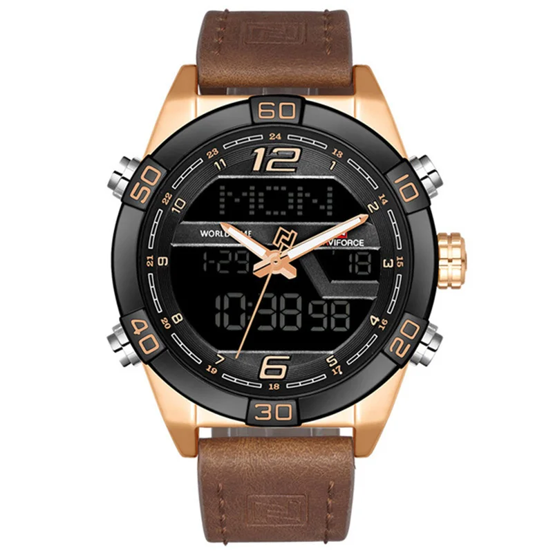 

NAVIFORCE 9128 Luxury Brand Men Fashion Sport Watches Men's Water Resistant Quartz Date Watch Man Leather Wrist Watch 2018