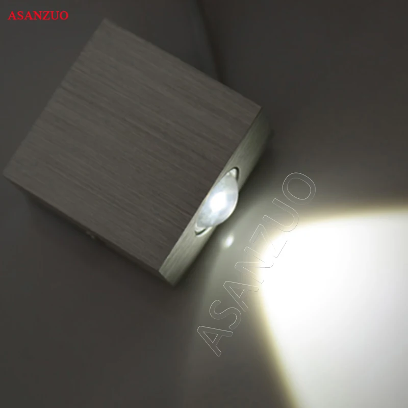  1W 3W led wall lamp square led spot light aluminm modern home decoration light for bedroom dinning  - 33010308250