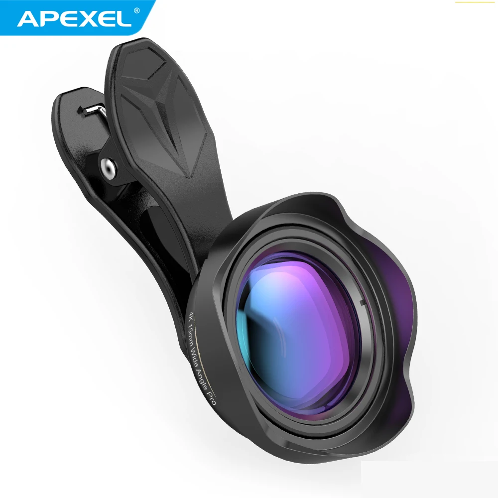 3 in 1 Professional 15mm 4K Wide angle lens+no distortion Optic Phone camera lends kit for