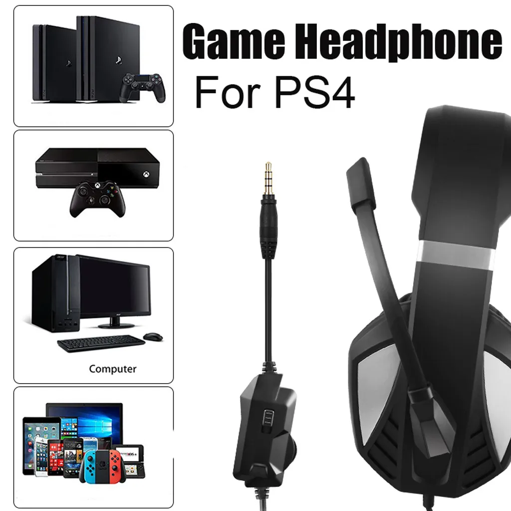 Для PUBG проводные компьютерные наушники, новые игровые наушники, голосовое управление, проводное Hi-Fi качество звука для PS4 черный 723/
