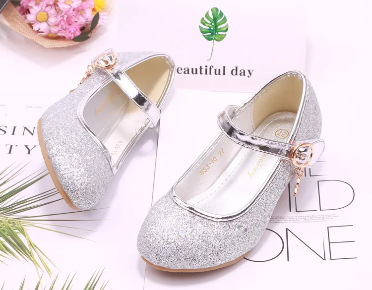 qloblo Kids Girls Wedding Shoes Children Princess Sandals High Heels Dress Shoes Shoes For Girls