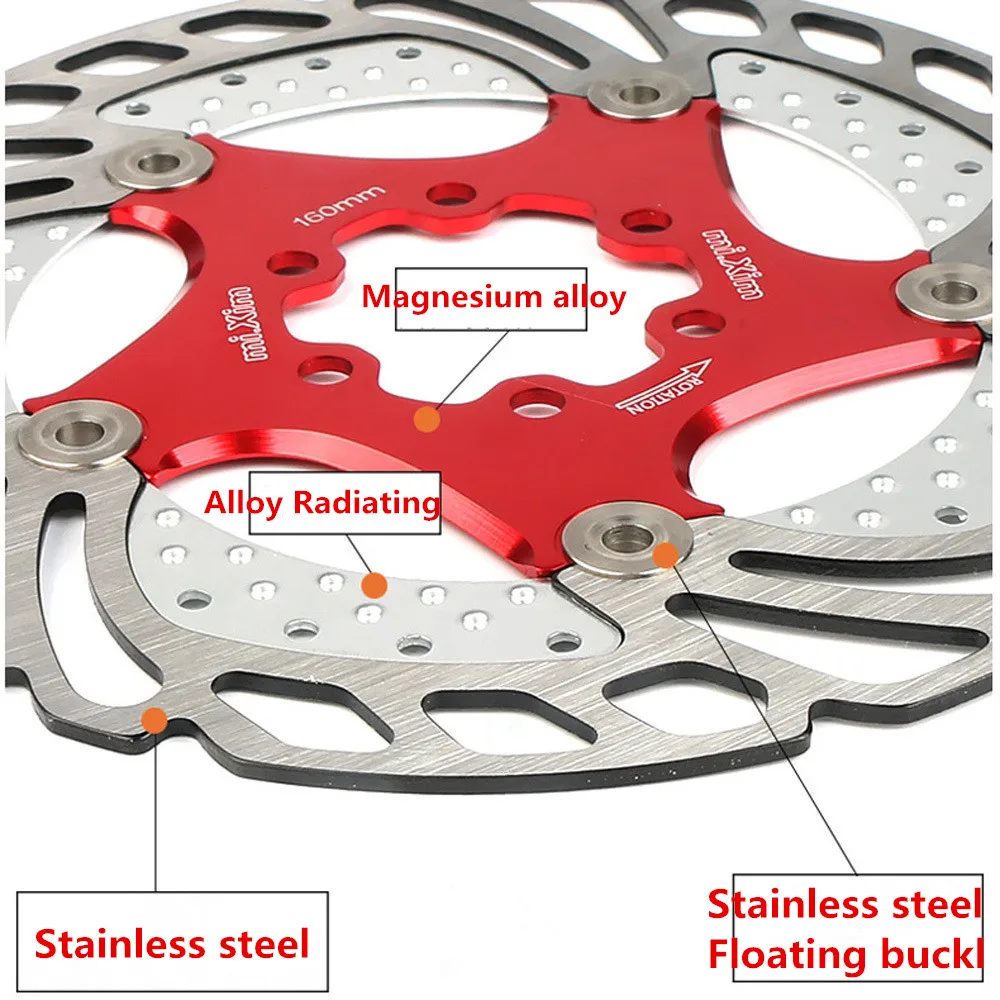 Mi. Xim 160/180 мм MTB велосипед излучающий диск плавающий диск шесть отверстий тормозной шесть дюймов велосипедные тормоза роторы аксессуары для тормозов
