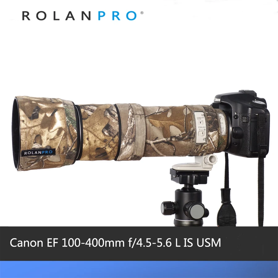 Линзы rolanpro камуфляжное пальто дождевик для Canon EF 100-400 мм f4.5-5,6 L IS USM объектив защитный чехол Защита объектива рукав