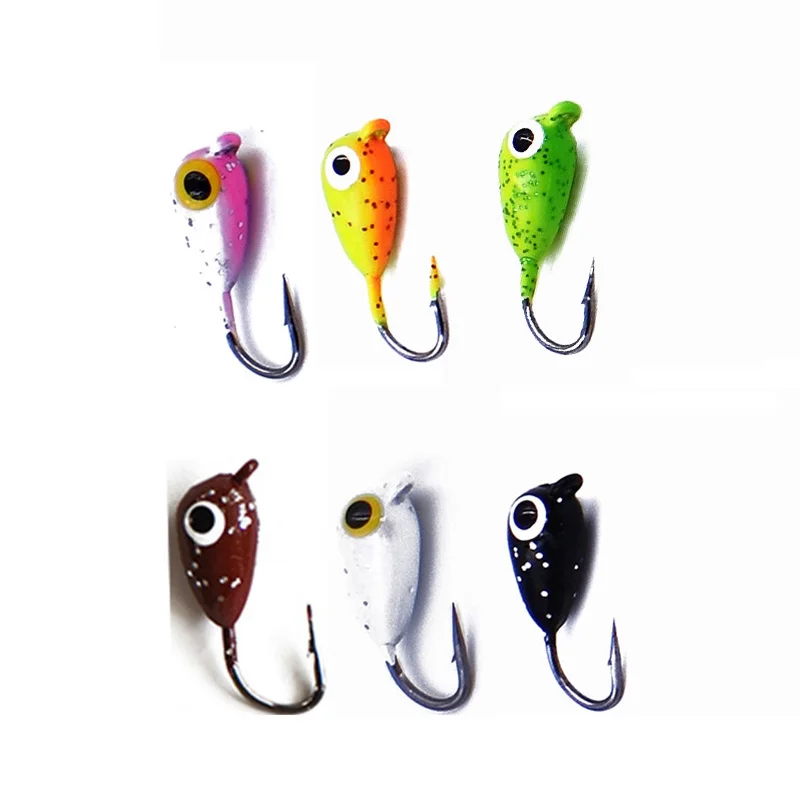 

6Pcs/Pack Winter Ice Fishing Hook 2cm 1.9g Mini Metal Lead Head Soft Bait Small Ice Fishing Hook