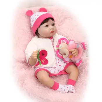 

Newest Doll reborn 22"Lifelike silicone newborn baby girl dolls elephant plush doll girls toys birthday gift boneca