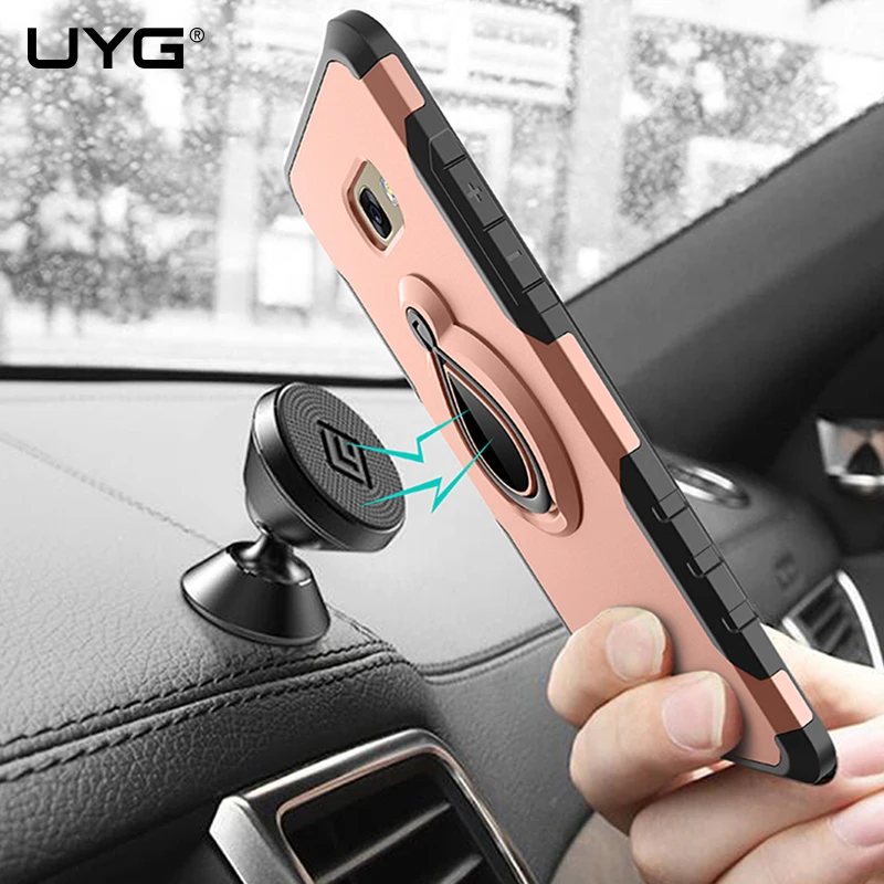 

UYG sFor Samsung Galaxy A5 2017 Case Luxury Shockproof Case Cover Metal Ring Holder Combo Cases For Samsung A5 2017 A7 A3 Coque