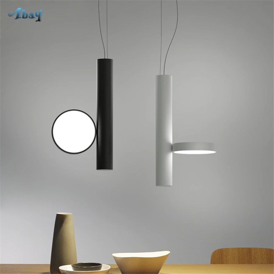

Postmodern Iron P Shape Tubular Type Pendant Lights Black/white Bar Dining Room Lights Led Home Decor Novl Kitchen Hanging Lamp