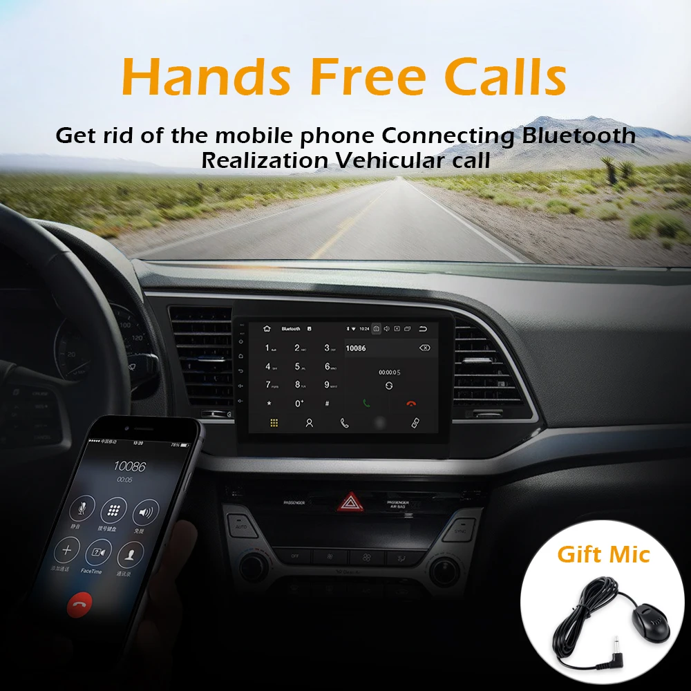 Perfect Android 9.0 Octa Core Car Radio Player for Hyundai Elantra 2016 one din Headunit with 9" IPS Touch Screen 1080P Video Bluetooth 2