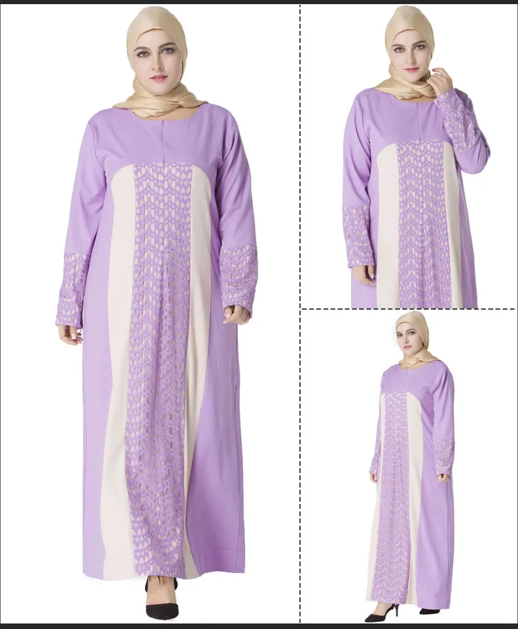 Рамадан абаи 2019 мусульманское платье кружево шифон для женщин макси размеры абаи ислам костюмы с длинным рукавом арабский халат Patchwork ворк