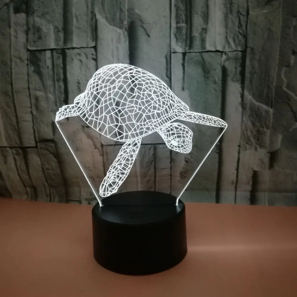 Новый тип черепахи 3d ночные настольные лампы с 7 цветами сенсорный пульт