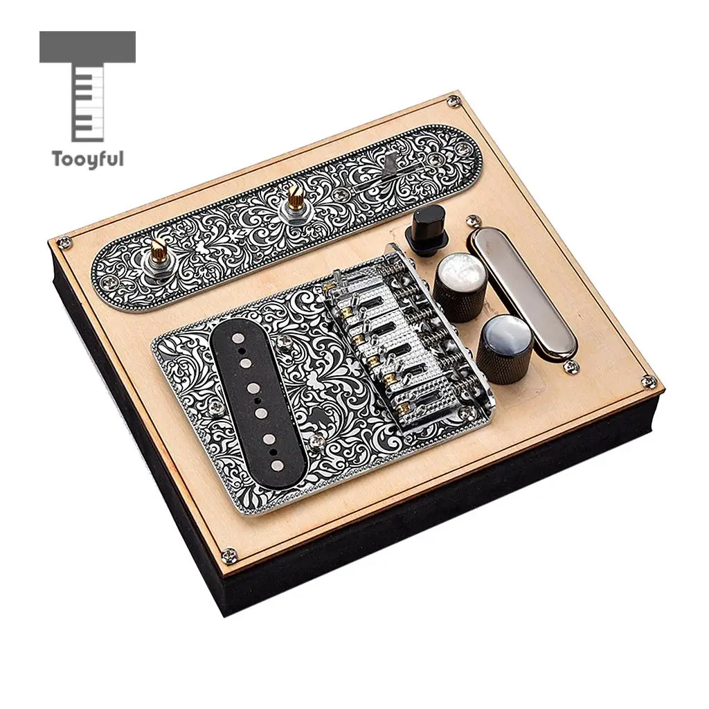 Black 3 Way Prewired Control Plate Bridge Replacement Accessory for Tele TL Guitar