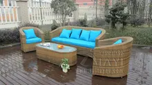 4-pcs garden rattan sofa set Pastoralism Home Indoor / Outdoor Rattan Sofa For Living Room