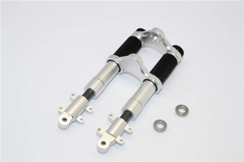 Алюминиевый передний амортизатор(верхний серебристый, нижний черный)-1 шт. комплект для KYOSHO MOTOR CYCLE NSR500