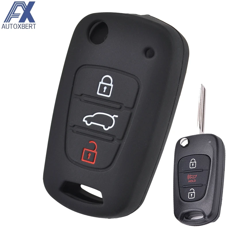 

AX 3 Button Silicone For Hyundai i20 i30 Protector Car Remote Key Fob Cover Case For Kia Solaris Soul Rio Sorento Ceed Sportage