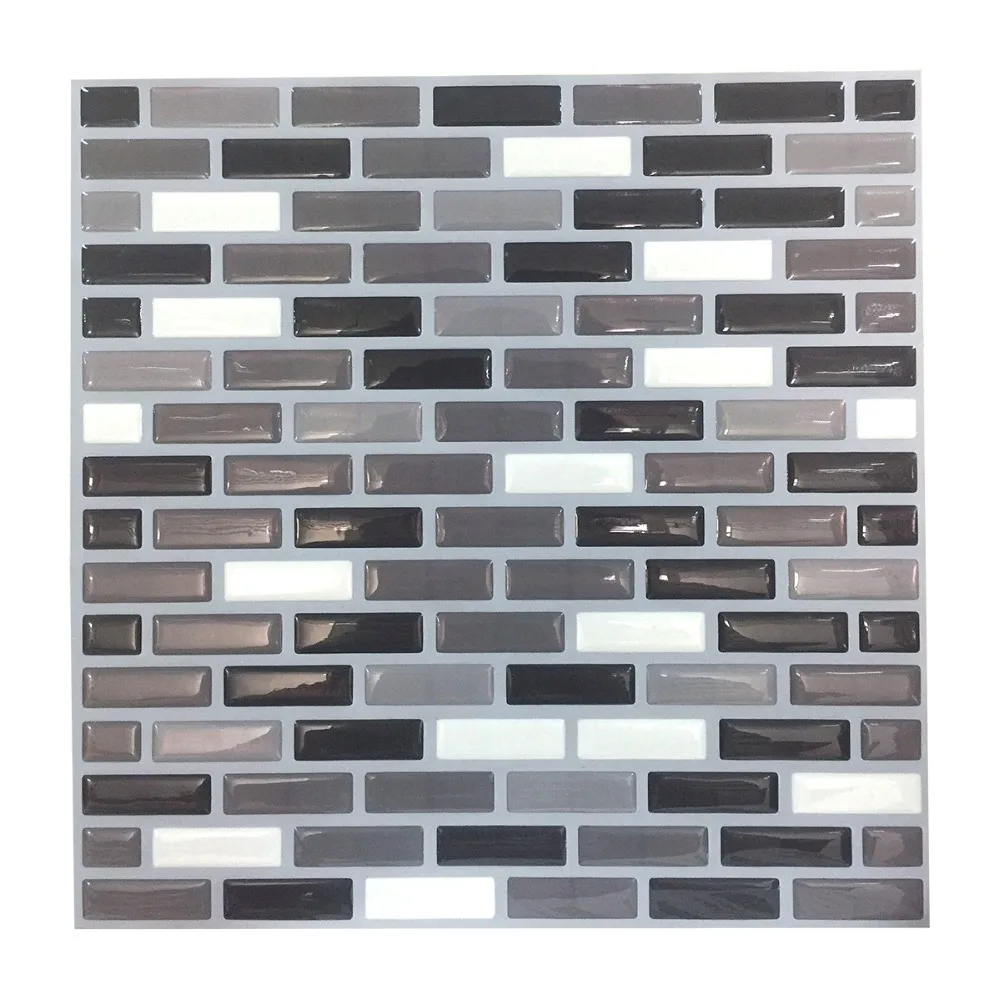 274 Wootile Mosaïque Cuisine Carrelage Gris Pierre Mur Autocollant Auto Adhésif Salle De Bains Papier Peint Pour La Décoration De La Maison Papel