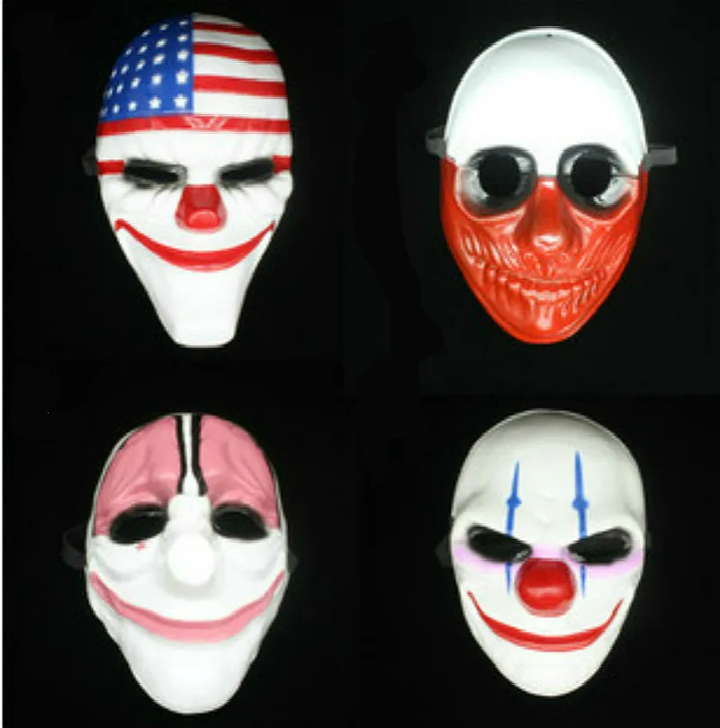 Payday 2 маски Джокера клоуна Payday2 маска для вечеринки Heist Dallas/Wolf/Chains/Косплей хокстона