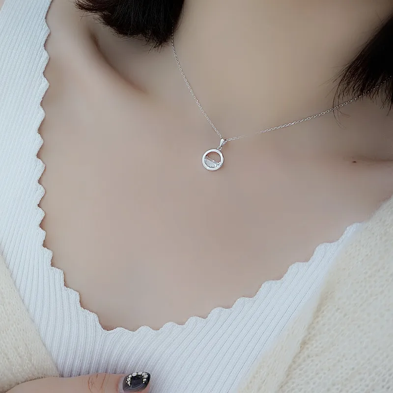 Женские Длинные Стразы RYOUCUTE серебряное ювелирное изделие круглые ожерелья с