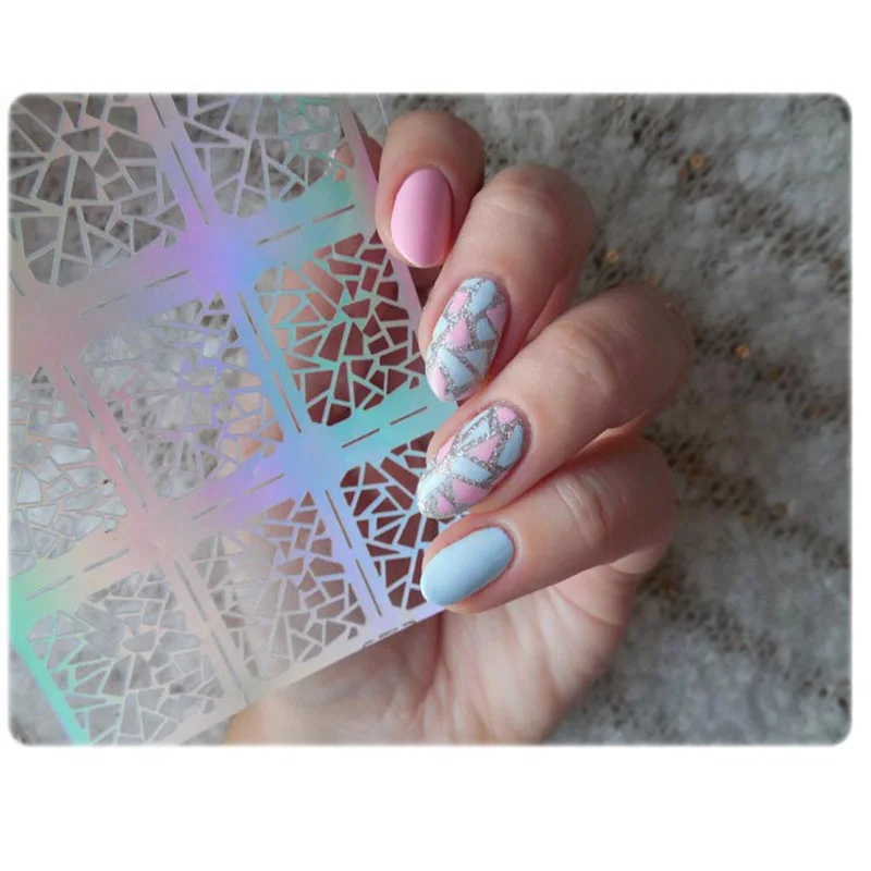 

12 Tips/Sheet Irregular Pattern Nail Stickers Vinyls Rose DIY Image Manicure Nail Art Decorations Stickers
