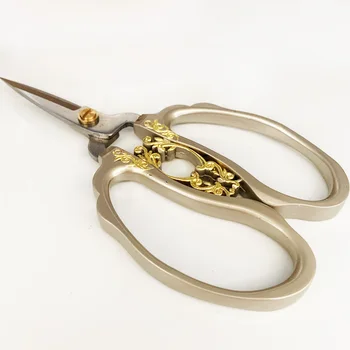 

European Style Sewing Scissors Stainless Steel Tailor Scissors Household Embroidery Scissors DIY Needlework Gold Nail Scissors