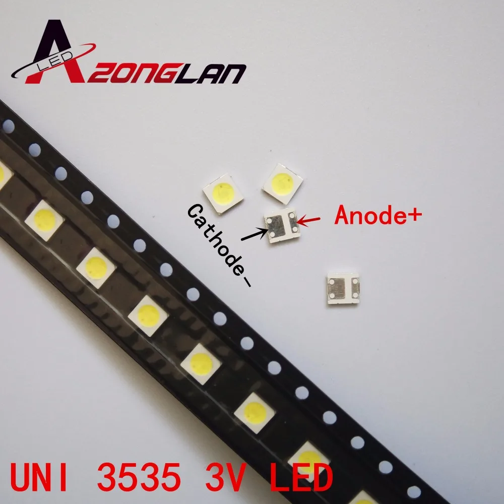 1000 шт. UNI светодиодная подсветка Высокая мощность LED 1 Вт 3537 3535 90 лм 3 в холодный