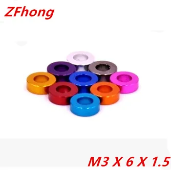 

100pcs M3*6*1.5 colourful aluminum flat washer gasket thickness 1.5mm