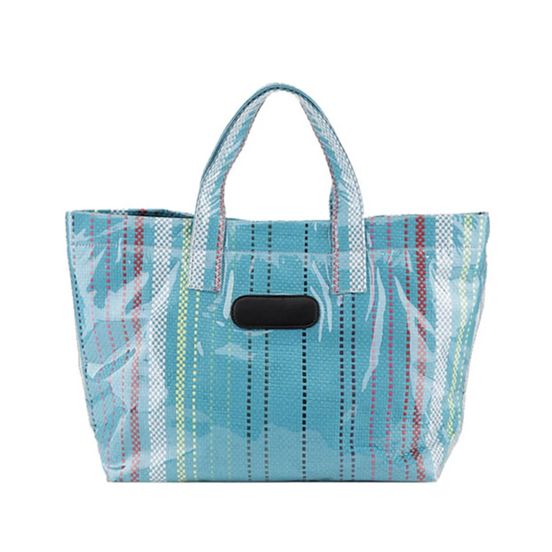 

Quality Summer Beach Bag PVC Shopping Bag Clear Transparent Tote Top-handle Bags Fashion Grocery bag Waterproof handbag