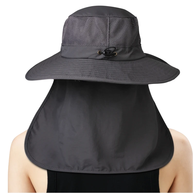 FURTALK Summer Sun Hat for Men Women Wide Brim UV Sun Protection Safari Hat with Neck Flap Outdoor Fishing Hiking Camping Cap