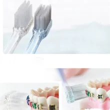 Adult toothbrush children toothbrush 10 pieces Orthodontic toothbrush small head Steel braces toothbrush Silver ions bristles