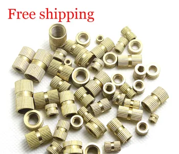 

100pcs M2 M2.5 Superior quality Copper Inserts Brass Double Pass Knurl Nut Embedded Fastener