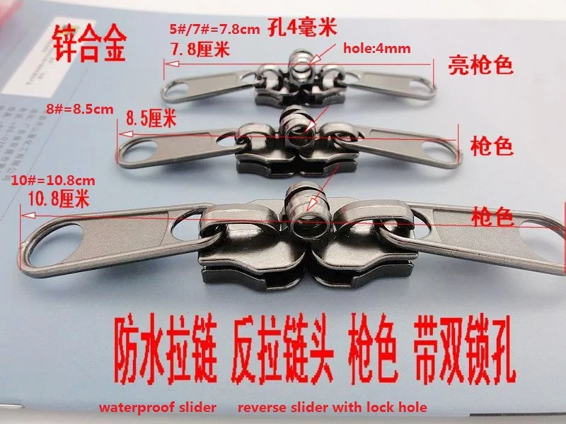 reversesliderwaterproofzippersliderwithlockholenylonzipper